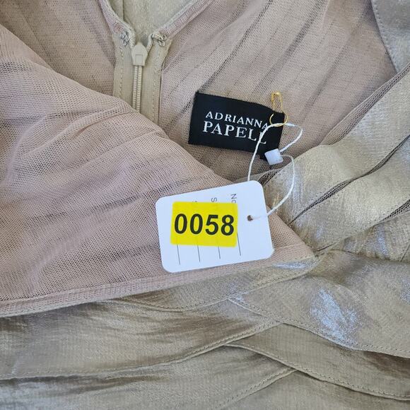 Adriana Papell truffle empire waist dress champagne sheath dress Size 6 Formal - Picture 11 of 11